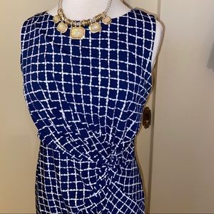 Liz Claiborne navy graphic fitted dress